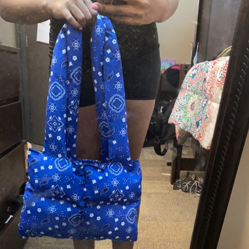 Blue Handmade Puffer bag